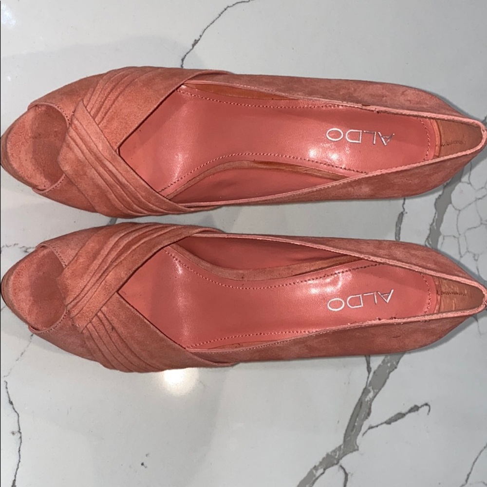 Peach Suede heels